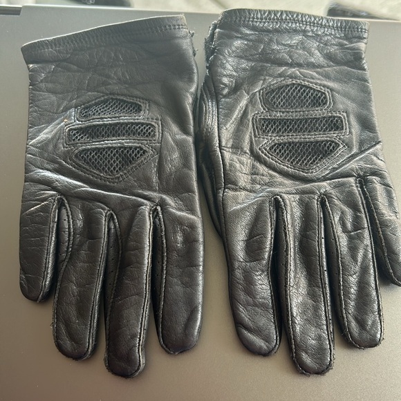 Harley Davidson leather gloves size XS palm fill silicone gel Velcro adjustable - Picture 8 of 13